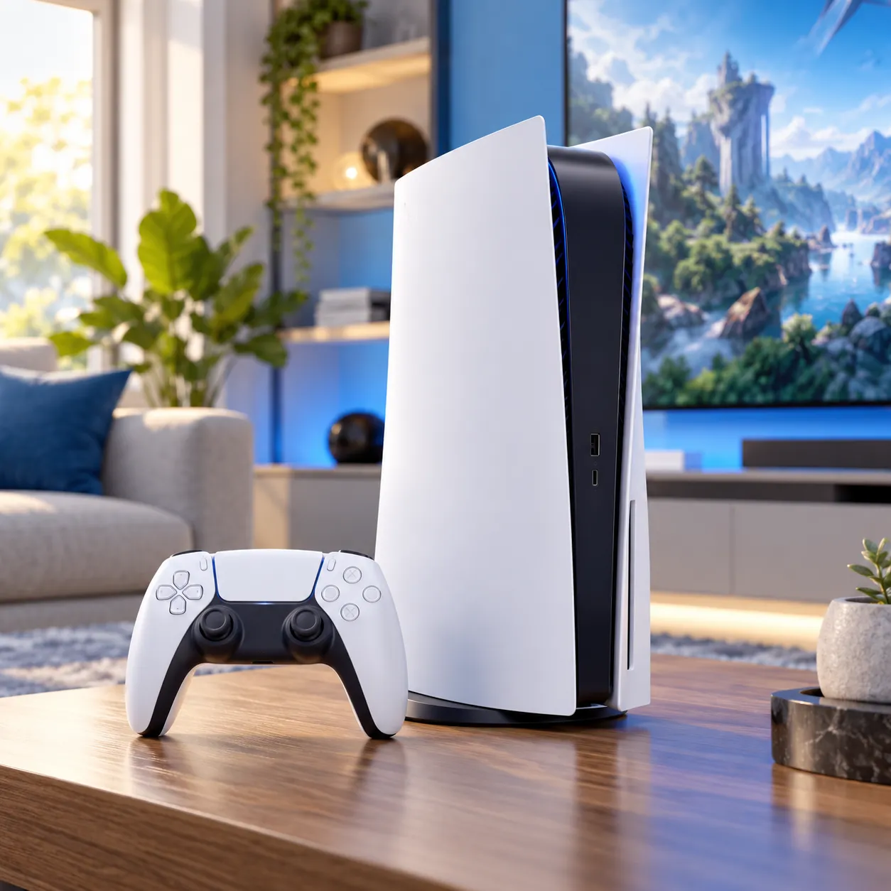 PlayStation 5 konsolu ve DualSense kumandası – PS5 alan yerler