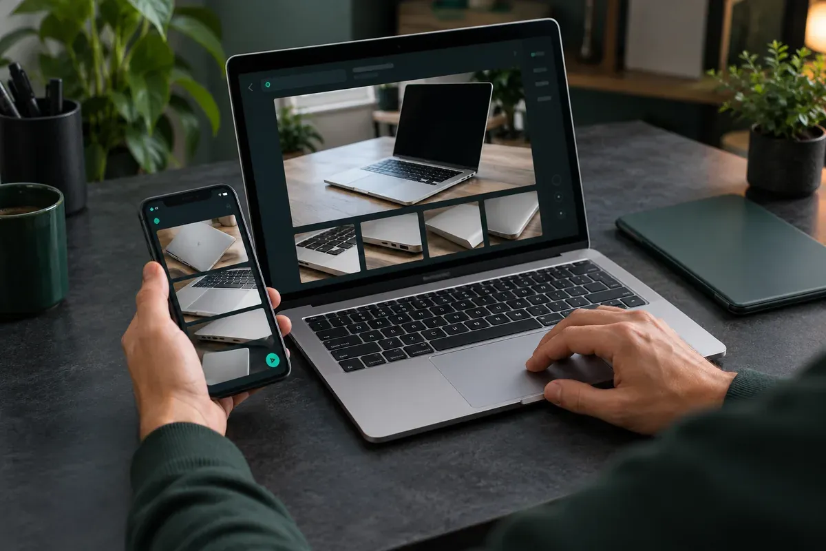 Cihaz satışı nasıl çalışır: laptop kontrolü ve telefondan cihaz fotoğraflarının paylaşılması