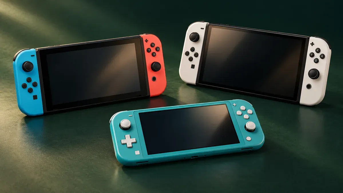 Nintendo Switch alan yerler için Switch, OLED ve Lite modellerinin temsili görseli